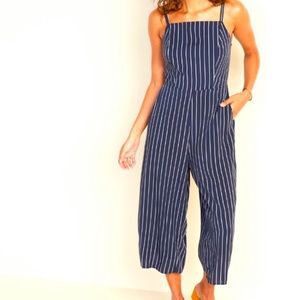Old Navy Striped Jumpsuit in Navy Blue. NWT